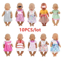 10 шт./партия платье, комплект одежды для куклы 17 дюймов, Детская Одежда для кукол 1" 43 см, bebe, аксессуары для новорожденных, подарки для маленьких девочек