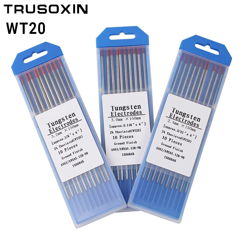 10 Pcs Red Color Code 150mm Thorium Tungsten Electrode Head Tungsten