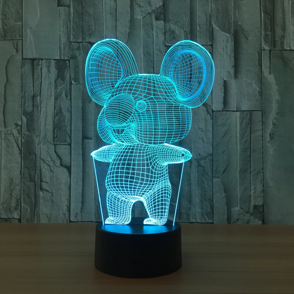 The Koala Acrylic 3D LED Night Light Stereo Vision Lamp 7 Colors