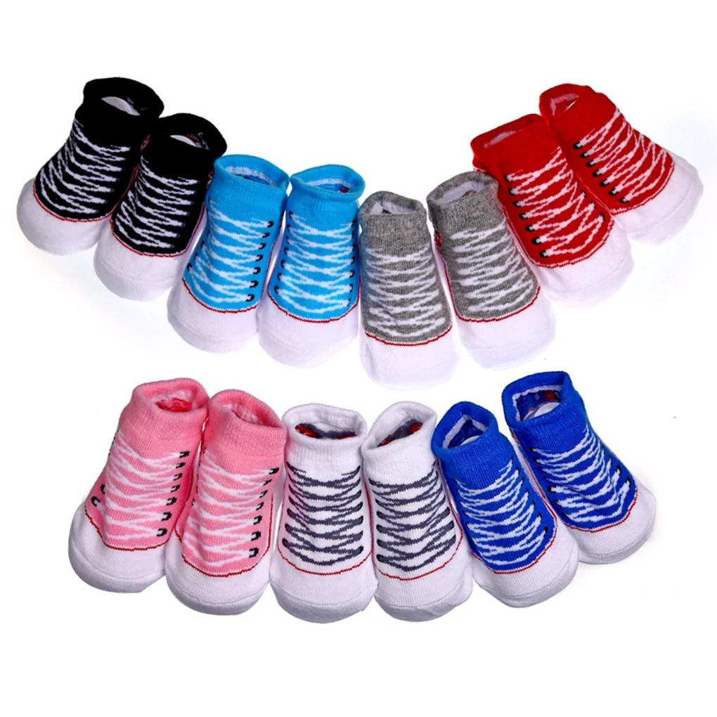 Hot Sale 1 Pair Anti Slip Cotton Socks Shoes Slippers Socks for 0-6 Month Newborn Baby Boy Girls