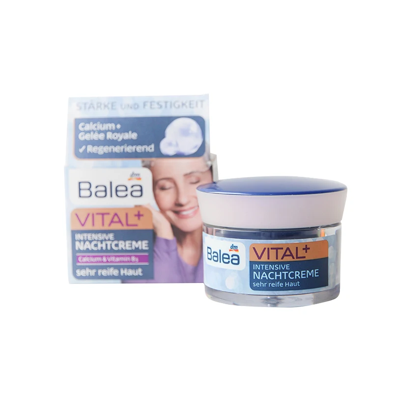 Balea VITAL+ ночной увлажняющий крем для взрослой кожи 55+ в возрасте против старения против морщин повышающий эластичность кожи укрепляющий питательный