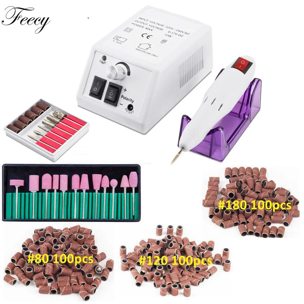 Электрическая машина для маникюра и педикюра фрезерный станок для ногтей Электрический ногтей дрель мельница для маникюра Nail Art Feecy
