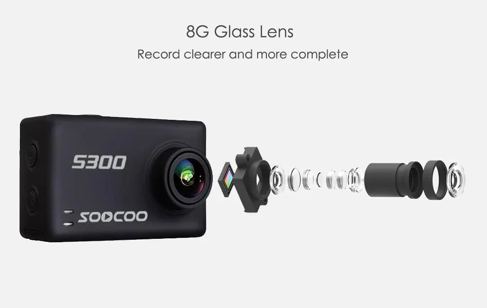 SOOCOO S300 4K 30fps 1080P 120fps Экшн-камера 2,35 дюймов сенсорный экран Bluetooth пульт дистанционного управления Водонепроницаемая Wifi спортивная видеокамера
