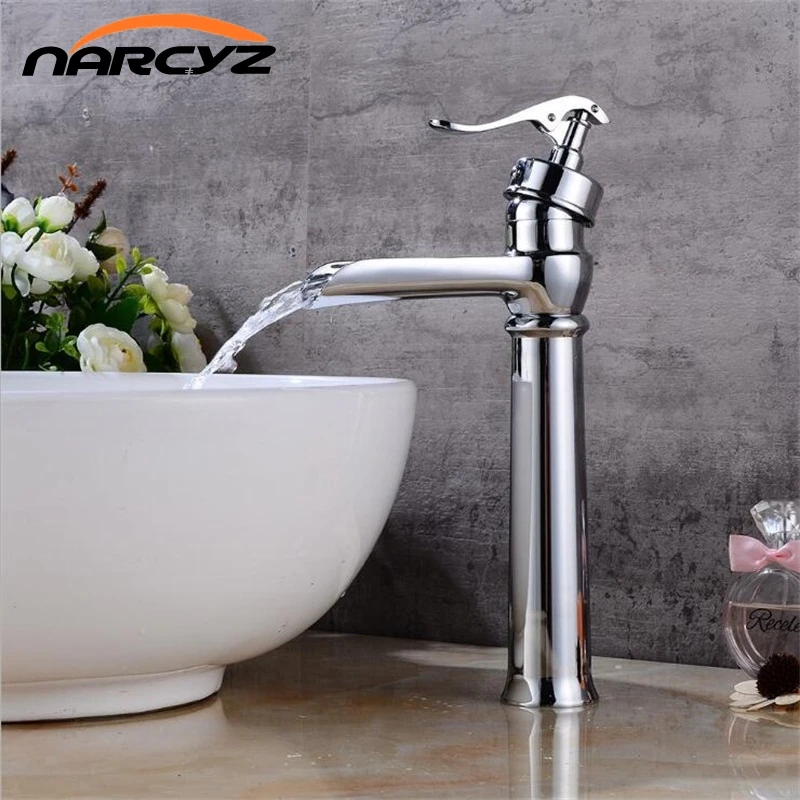 جديد كروم شلال صنبور خمر حوض خلاط شلال حوض صنبور الحمام خلاط حوض المغسلة الحنفية الغرور الحنفيات XT526