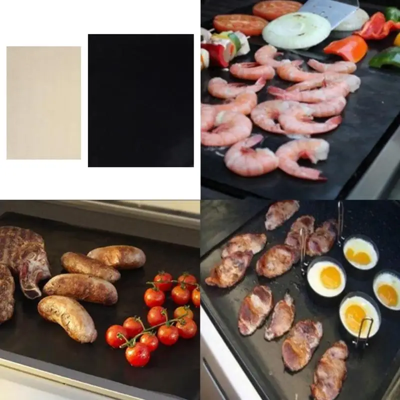 

3pcs Heat Resistant Barbecue Grill Mat Reusable Cooking Non-Stick BBQ Pad Wok Sheet Pad Kitchen BBQ Baking Mats