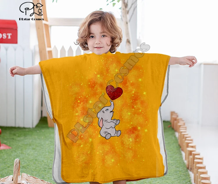 

Cartoon cute Cartoon Dumbo Hooded baby Boys and Girls Towel Wearable Bath Towel For Kids Travel 3D print Beach Towels style-2