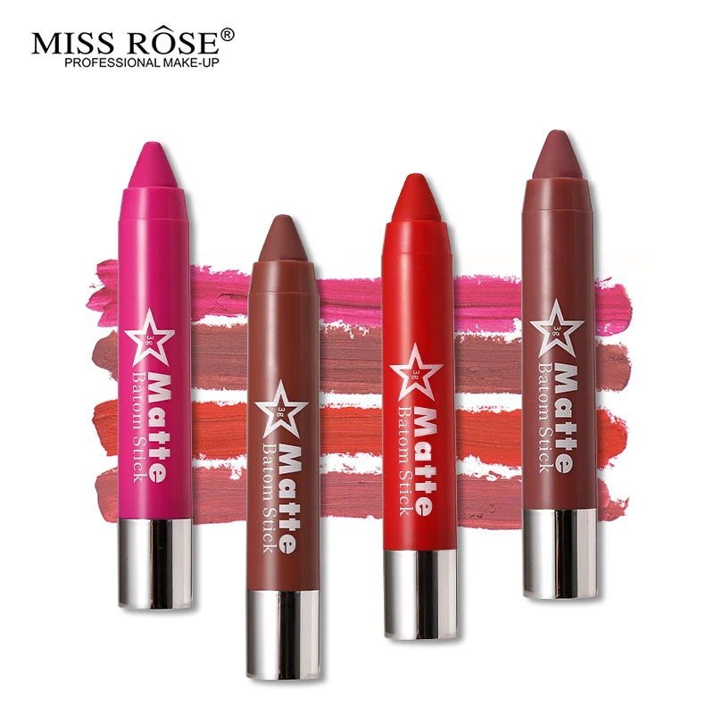 Miss Rose, Макияж для губ, матовая губная помада, карандаш, водостойкая губная помада, длинный прочный batom, пухленький карандаш для губ, глубокий малиновый