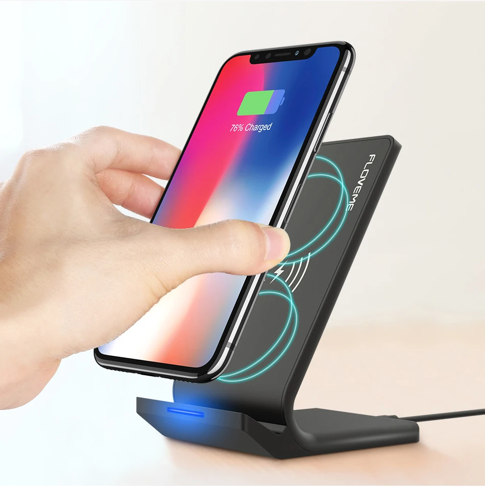 FLOVEME 10 Вт Qi Беспроводное зарядное устройство для iPhone X XS Max XR 8 Plus USB Беспроводная зарядка для samsung S8 S10 S9 Note9 Зарядка для телефона