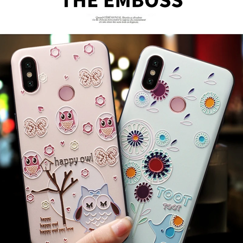 3D чехол для телефона Emoboss xiaomi note 4x5 mi 6 8 милые силиконовые чехлы с изображением