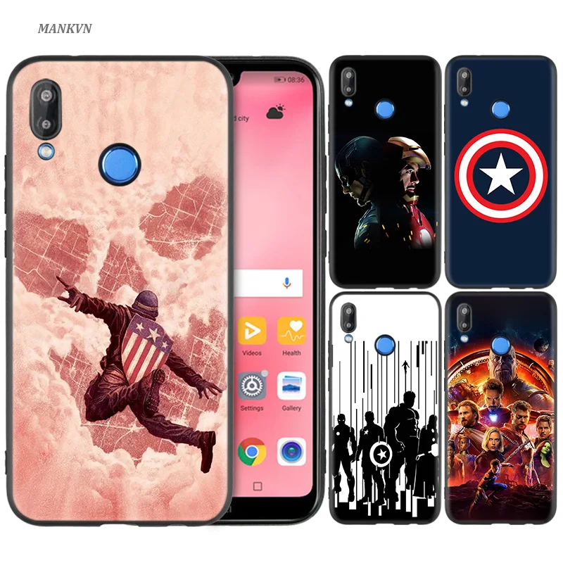 

Silicone Case Cover for Huawei P20 P10 P9 P8 Lite Pro 2017 P Smart+ 2019 Nova 3i 3E Phone Cases Avengers Heroes