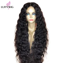 LUFFYHAIR, плотность 250, 13x6, человеческие волосы на кружеве, парики, волна воды, кружевной парик, предварительно выщипывание, бразильские волосы remy с детскими волосами для женщин