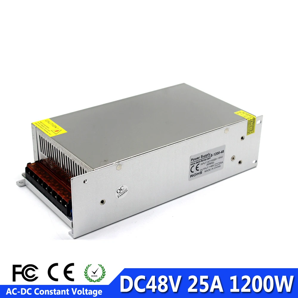 

1200W 48V 25A Single Output Switching power supply Driver Transformers 220V 110V AC to DC48V smps For CNC Machine DIY LED CCTV