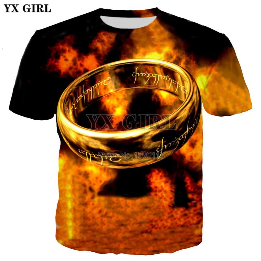 YX GIRL брендовая одежда летняя новая модная 3d футболка с принтом Властелина Колец Мужская/Женская Повседневная футболка TX-170