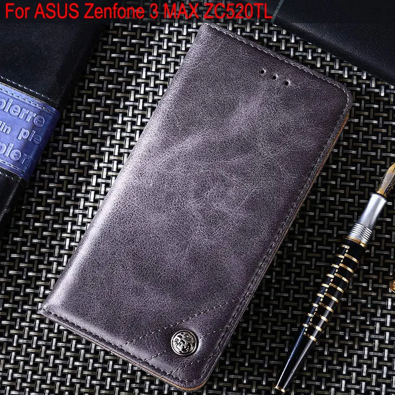 Для asus Zenfone 3 MAX ZC520TL чехол Роскошный кожаный флип-чехол с подставкой слот для карт s