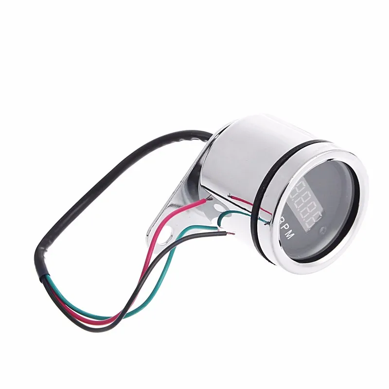 

Waterproof Motorcycle Red LED Light Digital Tachometer Tacho Gauge