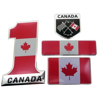 

1pcs Fashion quality 3D Aluminum Canada Flag car Badge Emblem sticker accessories For Audi Ford bmw jeep honda Car Styling