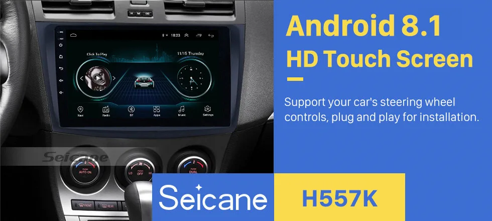 Seicane 9 дюймов Android 8,1 Автомагнитола для 2009 2010 2011 2012 MAZDA 3 gps Navi Wifi 3g мультимедийный плеер головное устройство авто стерео