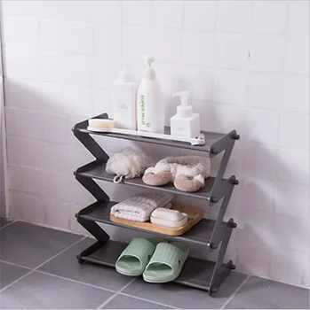 

Simple Z Shape Shoe Rack Shoe Tower Organizer Cabinet Entryway Stackable Storage Shelf Unit with 4-Tier Durable Stainless Steel