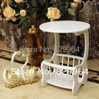 

White exquisite fashion small tea table,magazine rack, bookshelf,solid wood furniture,solid wood table,small table,Coffee Tables