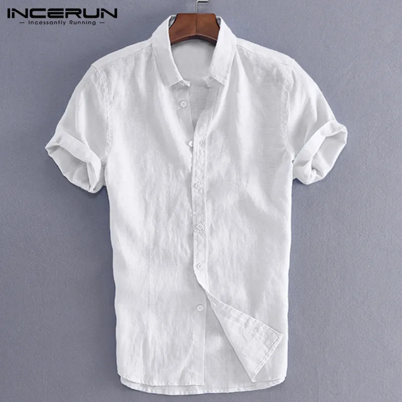 Повседневные рубашки, мужские рубашки на пуговицах, с отложным воротником, облегающие, одноцветные, мужские футболки, одежда для социальных мероприятий, большие размеры, S-5XL, рубашки - Цвет: White