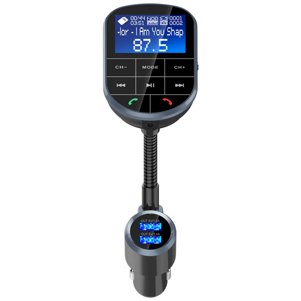

Car Dual USB Port 3.4A charging charger MP3 big digital display screen usbcard FM Bluetooth hands-free for line out audio output