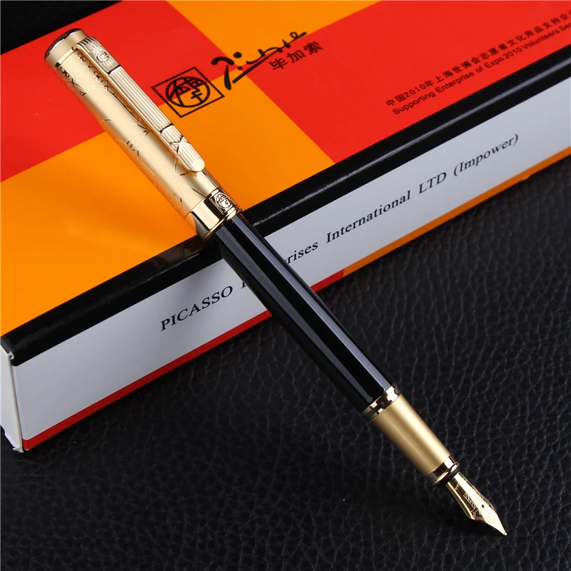 Golden Cap ПИКАССО 902 Pimio Джентльмен Коллекция авторучка тонкий наконечник для письма чернильная ручка Подарочная коробка Опционально для офиса Бизнес школы подарок - Цвет: Golden Cap