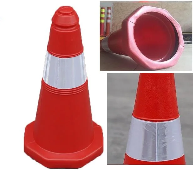 

50cm height Reflective Safety Cones Warning Reflective Plastic Road Cone