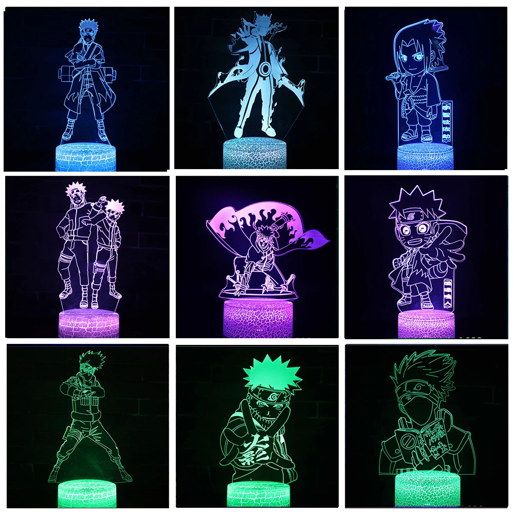 

Anime Figure Uchiha Itachi Naruto Figure LED 3D Night Light 7Color Acrylic Naruto Figuras Led Desk Lamp Home Decor Kids Gift