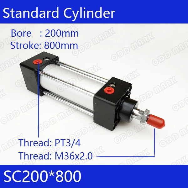 

SC200*800 200mm Bore 800mm Stroke SC200X800 SC Series Single Rod Standard Pneumatic Air Cylinder SC200-800
