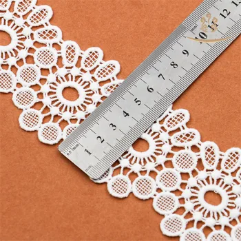 

15Yards flower high soluble embroidered lace DIY Apparel Sewing Fabric Whtie Color Milk silk Ribbon Handmade Accessories Craft