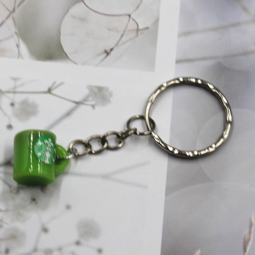 Sell  Coffee cup Keychain Male Car Keyring Metal Auto Key Holder Gift For Men