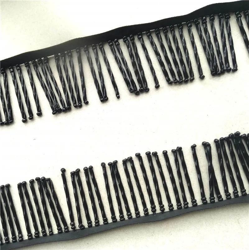 

Handmade 4cm widelong bugle beads fringe trim, Black, 1 yard/lot