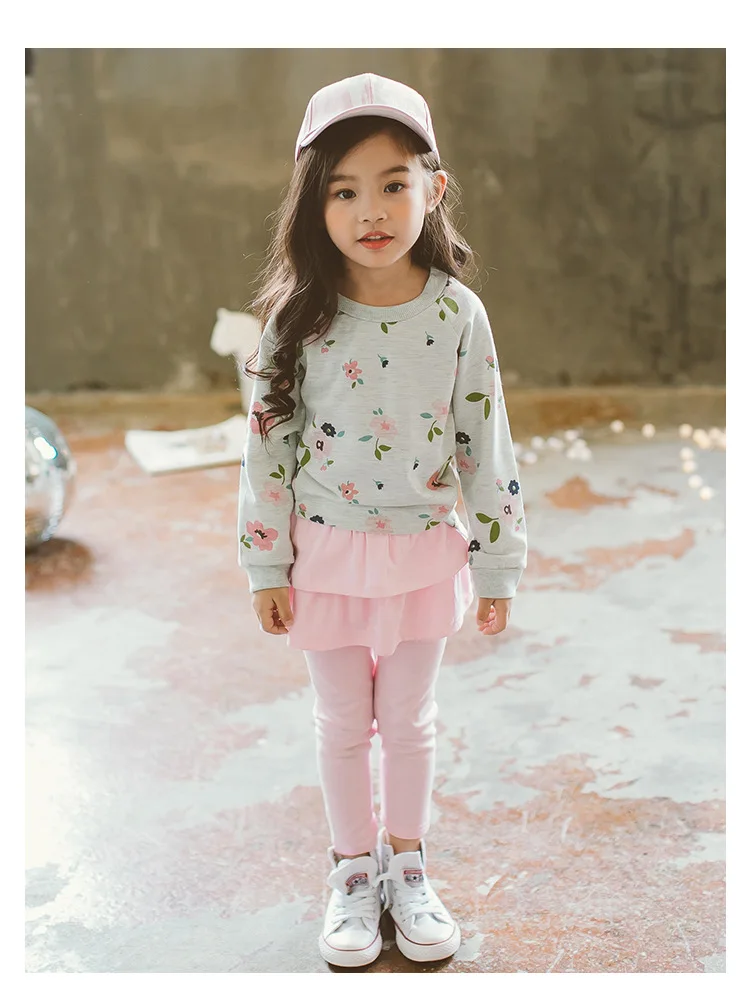 Осенне-весенний свитер для девочек детские толстовки Повседневные детские топы, пуловер футболка с длинными рукавами одежда для маленьких детей