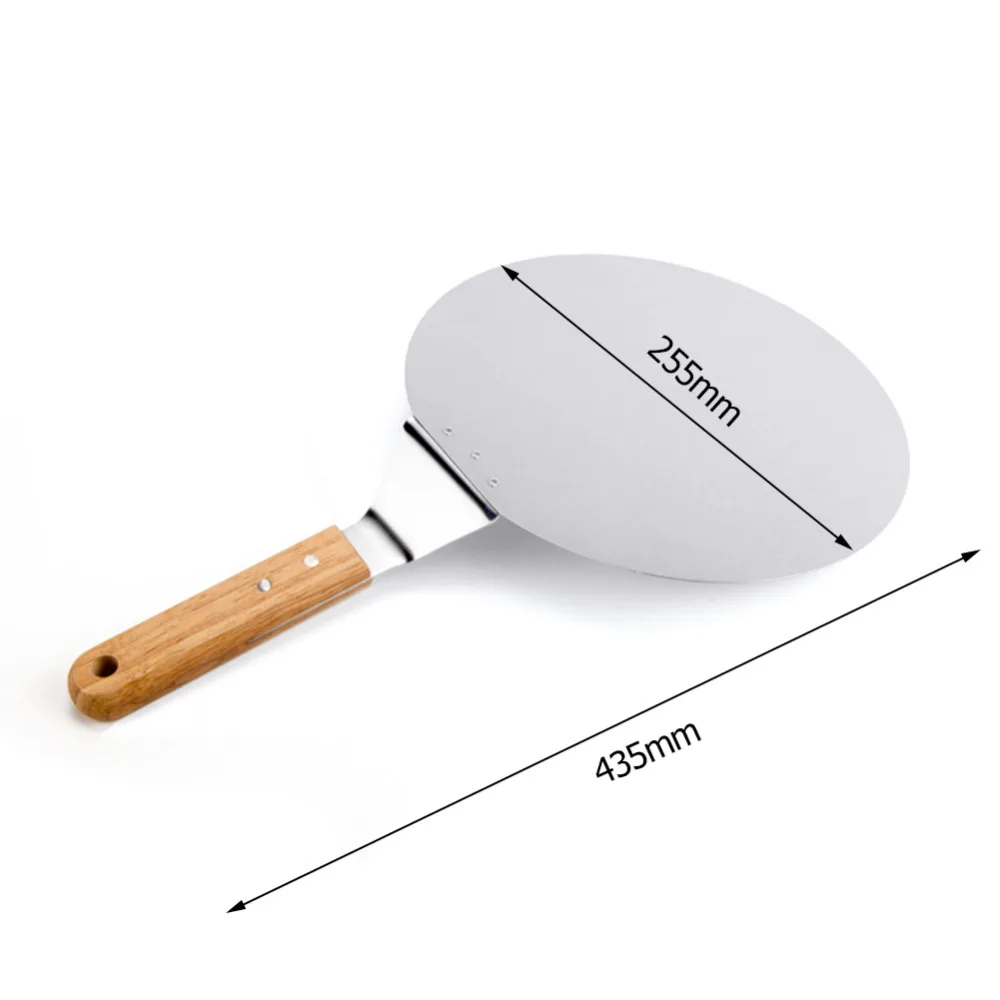 Pizza Stone Baking Pastry Tools 1 Piece Stainless Steel Anti-scalding Pizzas Spatula Oak Handle Cake Shovel Kitchen Accessories