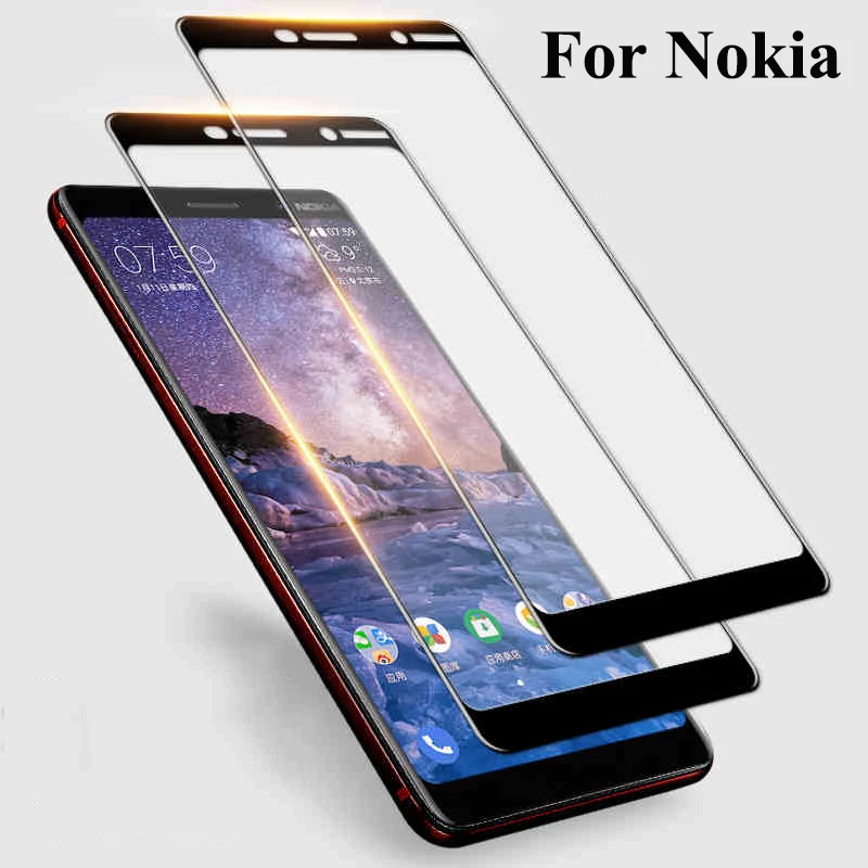 

Full Protective Glass for Nokia 8.1 8 7.1 Plus 7 6.1 6 5.1 Plus 5 3.1 X5 X6 2018 Nokia5 Nokia6 tempered glas HD screen protector