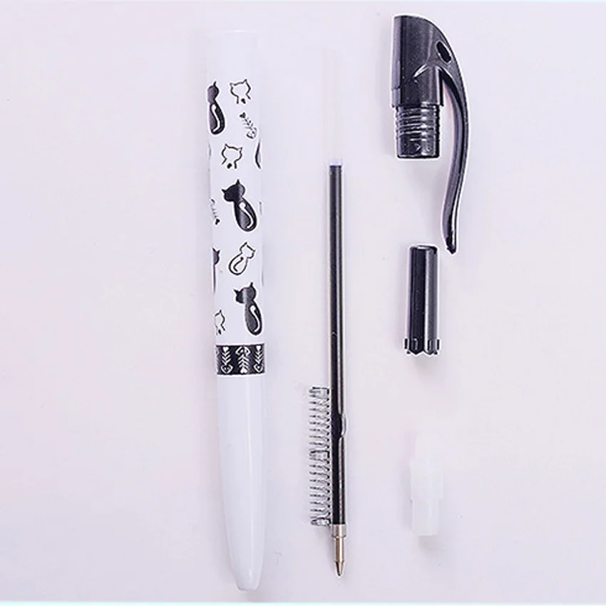 1pcs/lot Cute Black and White Cat Cartoon Ballpoint Pen Writing ballpoint pen School Office supplies 0.5mm