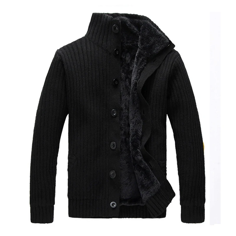 WIIVIP мужской брендовый зимний теплый мужской кардиган, утолщенный свитер, мужской вязаный толстый кардиган mz076