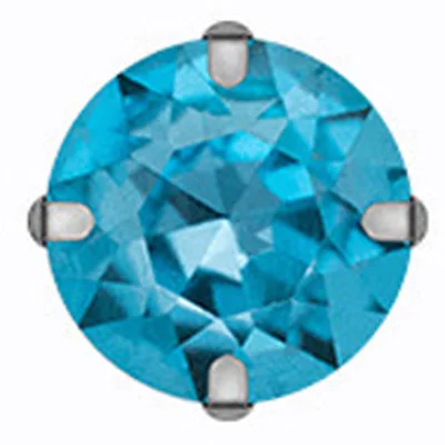 50 шт./партия круглые серебряные металлические элементы стеклянные кристаллы Камни швейные стразы с отверстиями коготь чашка Стразы для одежды - Цвет: aquamarine
