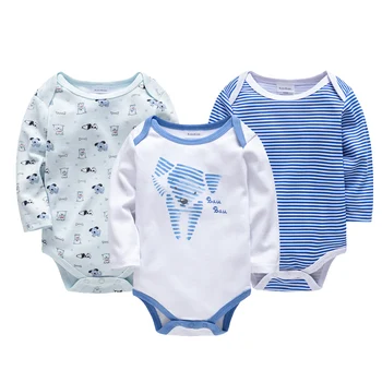 

Kavkas New 3PCS/set Baby Boy Rompers Winter Cotton Baby Boy Long Sleeve Printed Jumpsuit Newborn Baby Clothes Infant Wear