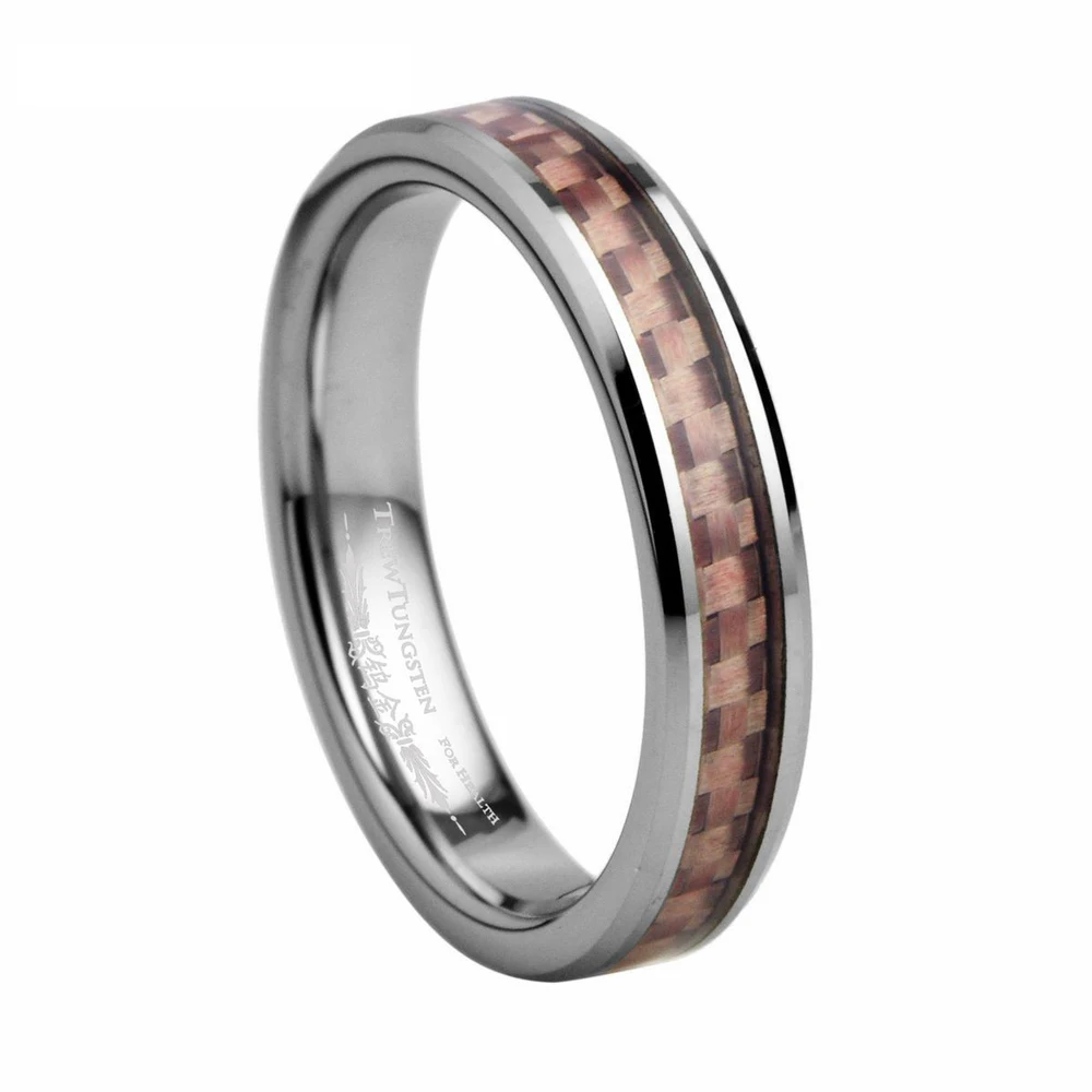 

Beveled Tungsten Rings with Pink Carbon Fiber Inlay Width - 4mm /TURI0011L