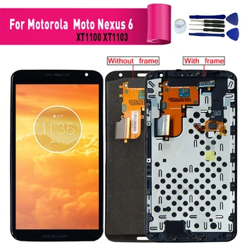 

For motorola Nexus 6 XT1100 XT1103 LCD Display Touch Screen Digitizer Assembly with Frame 100% Tested Moto Nexus6 LCD+ Tools