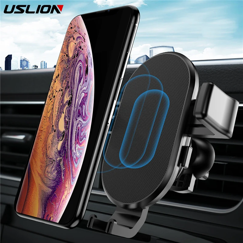 USLION Qi Car Wireless Charger For iPhone Xs Max XR X For Samsung S9 S8 Note 8 9 Fast Wirless Charging Car Phone Holder USLION Qi Car Wireless Charger For iPhone Xs Max XR X For Samsung S9 S8 Note 8 9 Fast Wirless Charging Car Phone Holder