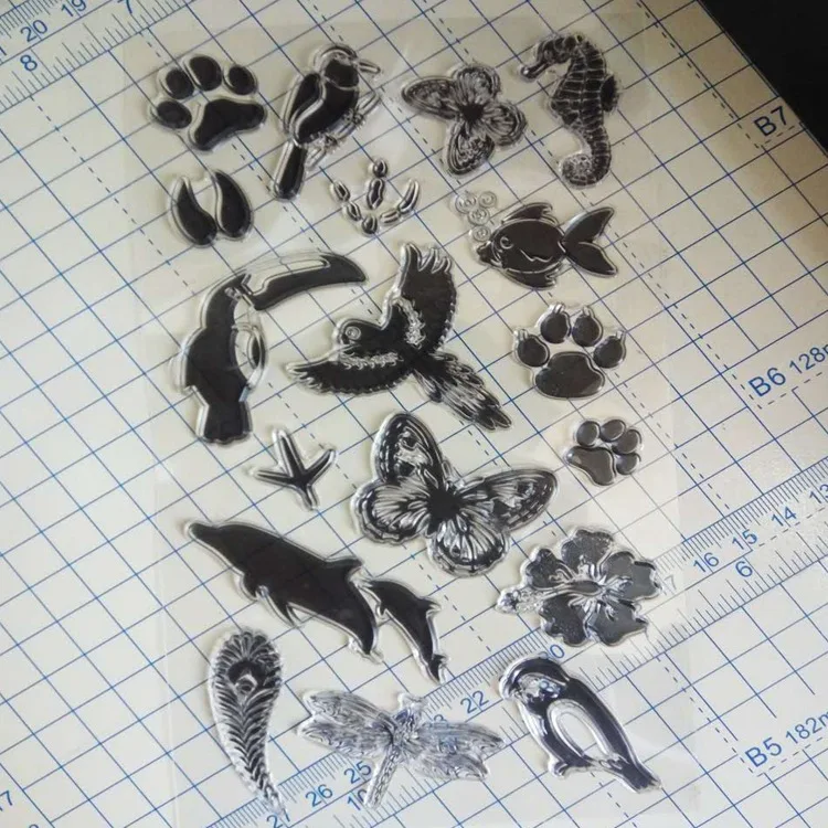 

RLJLIVES Clear Stamps Bird & Insect Animal DIY Scrapbook Card album paper craft silicon rubber roller transparent stamp