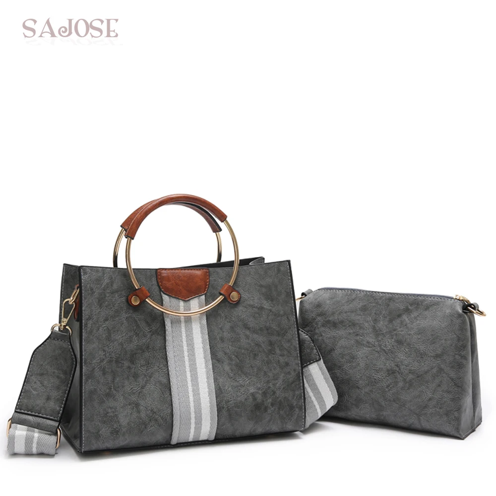 

Women Composite Bag 2 pcs/set Fashion PU Leather Handbag Famous Brands Designer Female Shoulder Messenger Tote Bag Drop Shipping