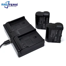 2x EN-EL15 EN-EL15a Battery & 1x Dual Charger (3-In-1) for Nikon Camera D600 D610 D750 D800 D800E D810 D810A D7100 D7200 1 V1