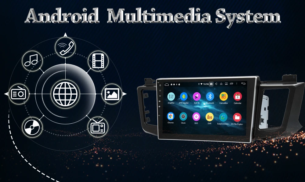 Excellent Owtosin 2 Din Android 9.0 Car Radio Multimedia For Toyota RAV4 2012 2013 2014 2015 2016 2017 2018 Car GPS Navigation Autoradio 2