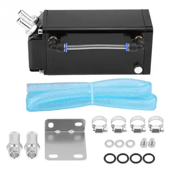 

1/Set Square Style Billet Aluminum Engine Oil Catch Reservoir Breather Tank Can Kit Black Racing Car Accessories Styling