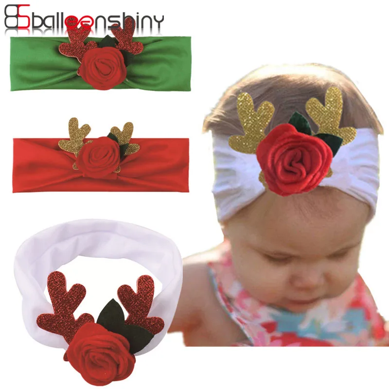 

Balleenshiny 2019 New Baby Christmas Headband For Kids Flower Antlers Baby Girls Headband Creative Children's Christmas Gifts