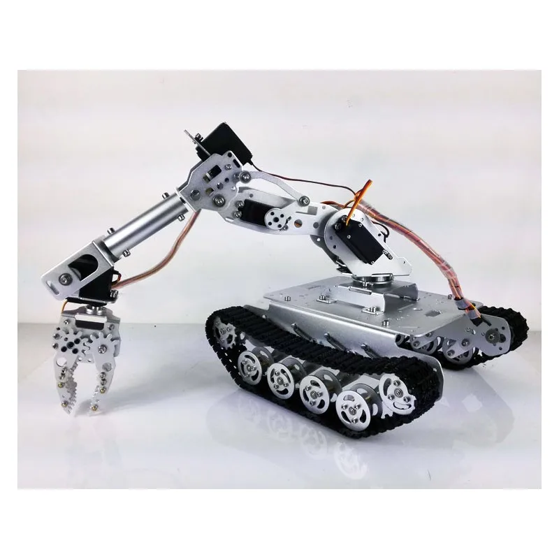 2018 амортизатор RC Tank Car WiFi + 7 DOF Robot Arm Gripper шт MG996R Servos TS100 умный набор роботов