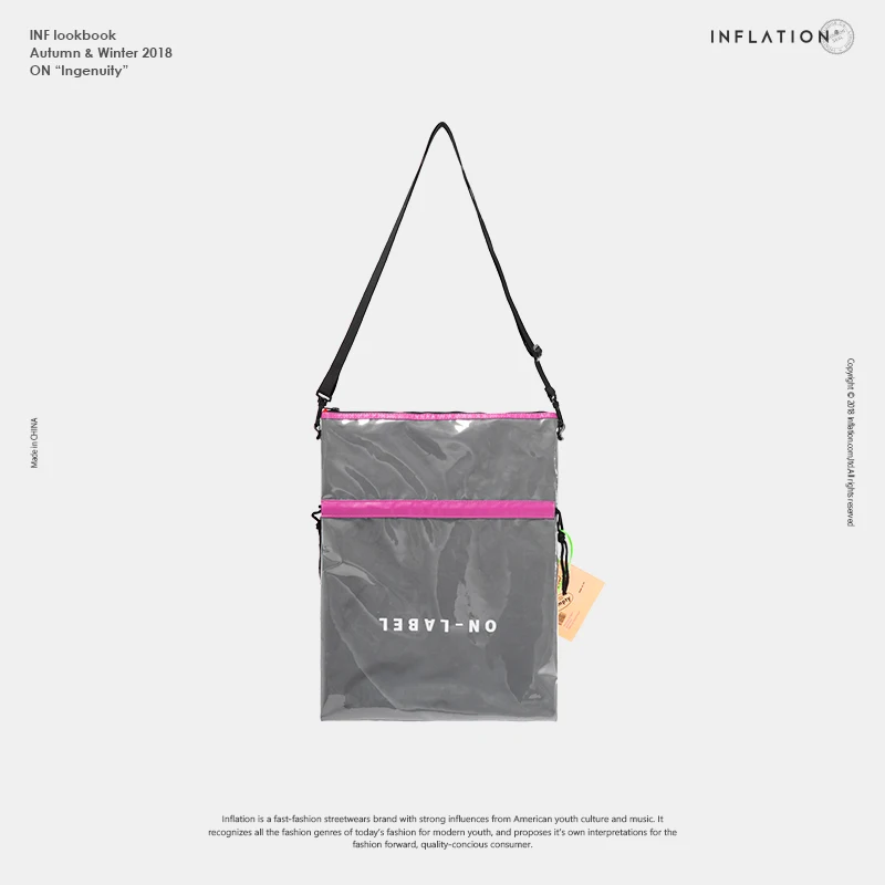 INFLATION 2018 Summer Fashion Waist Bag Unisex Fanny Pack Men's Belt Patchwork Money Phone TPU Chest 203AI2018 | Багаж и сумки